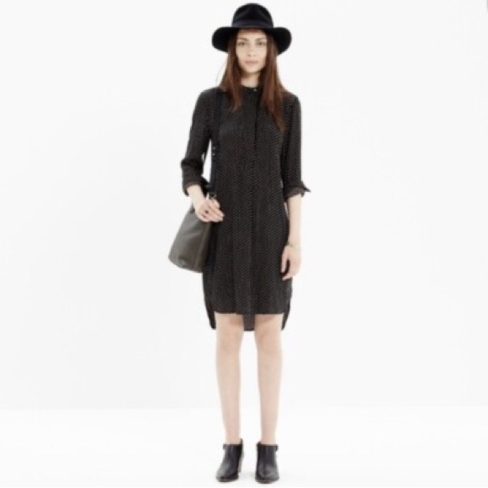 Madewell polka dot shirt dress